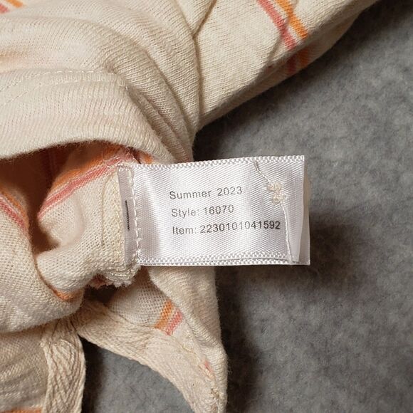 Marine Layer Heavy Slub Polo Shirt Mens M Cream Off White Warm Stripe Summer - Picture 6 of 7